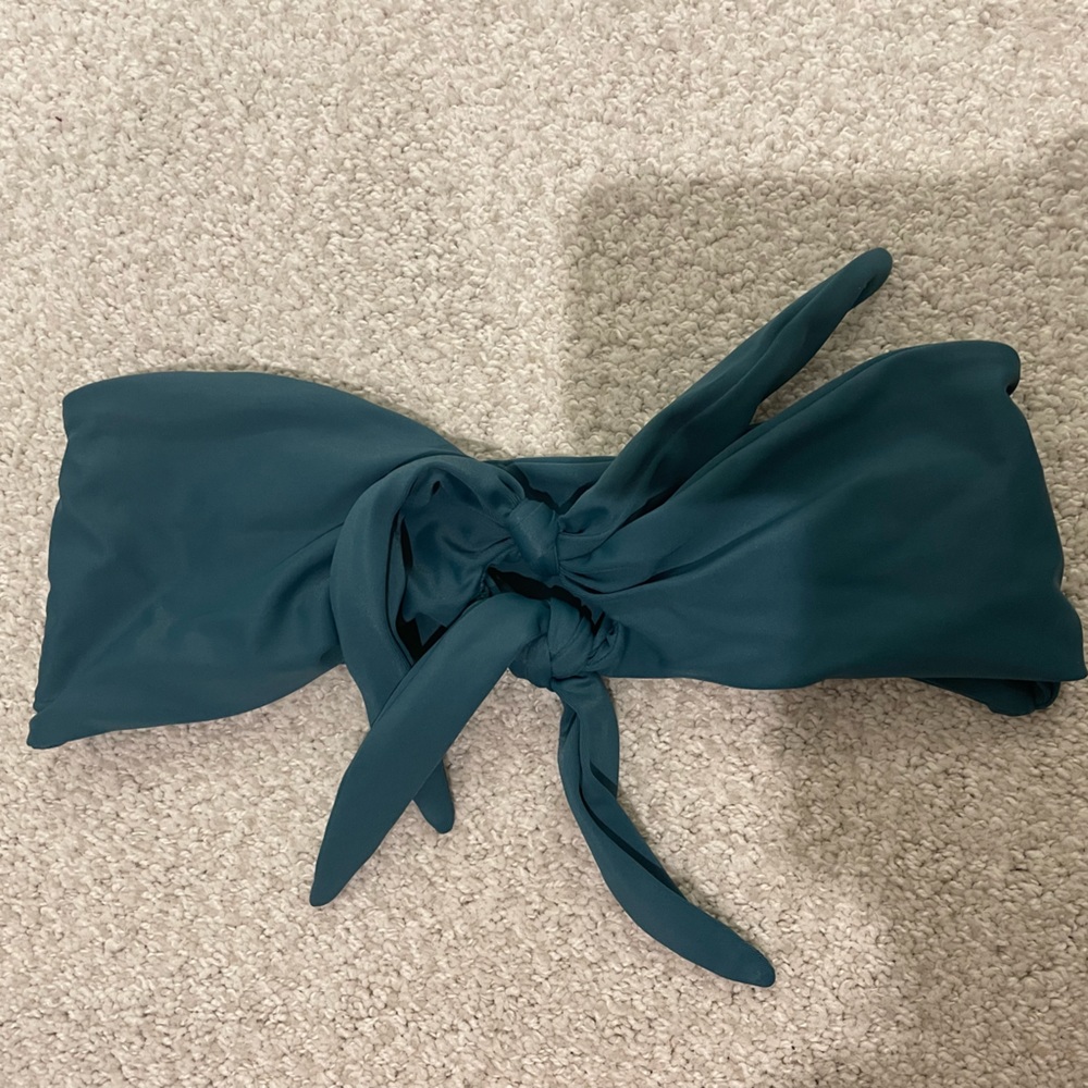 Mikoh double-tie, teal, strapless bikini